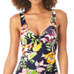 Anne Cole Top Tankini Feminino Floral Tropical com Aro, Azul, Tamanho 36C