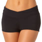 Shorts de banho feminino Anne Cole com frente torcida, preto