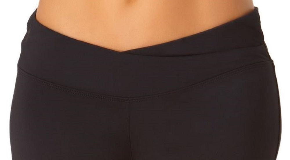 Shorts de banho feminino Anne Cole com frente torcida, preto