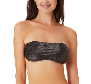 Biquíni California Waves Junior Metallic Shine Bandeau Top Maiô Preto