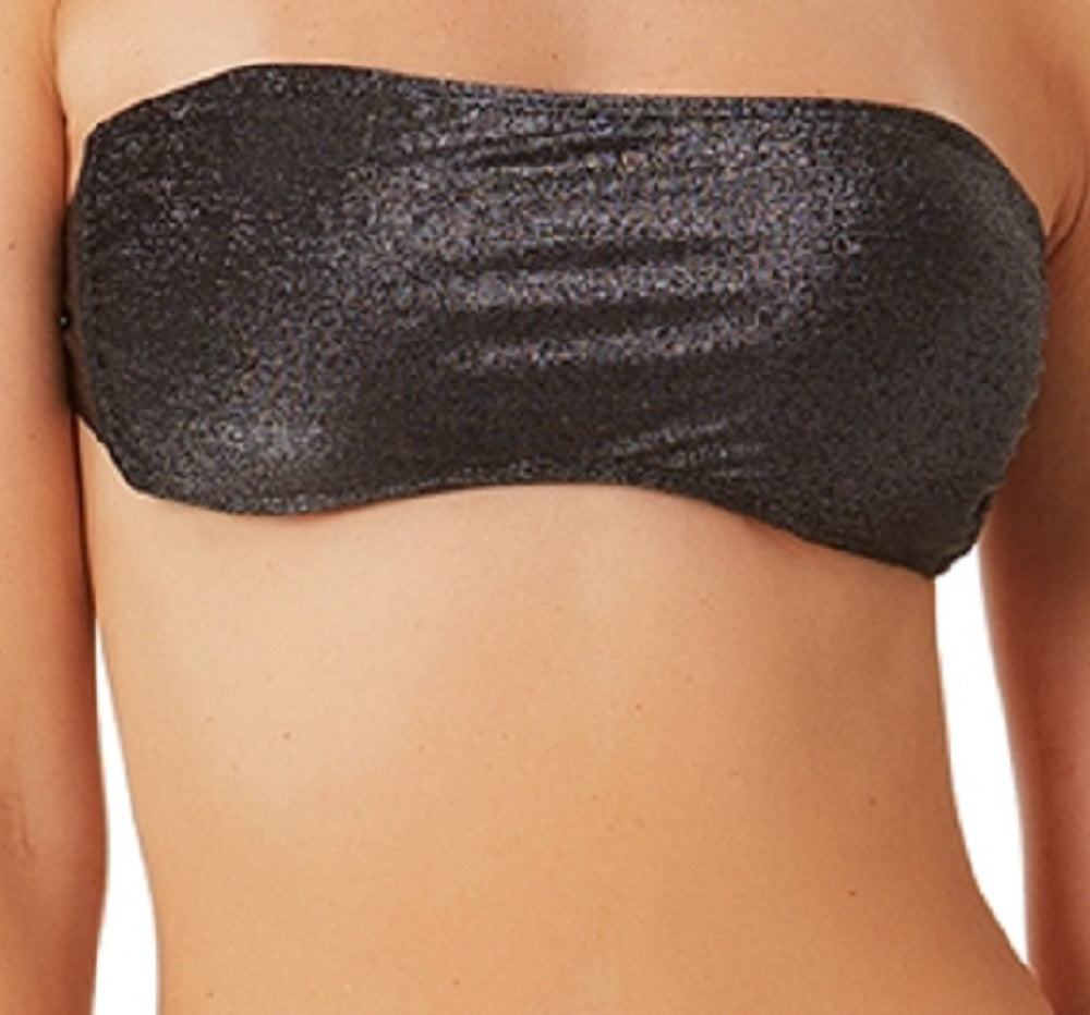 Biquíni California Waves Junior Metallic Shine Bandeau Top Maiô Preto