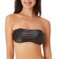 Biquíni California Waves Juniores Feminino Metallic Shine Bandeau Top Maiô Preto Tamanho P