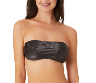 Biquíni California Waves Juniores Feminino Metallic Shine Bandeau Top Maiô Preto Tamanho P