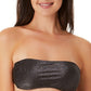 Biquíni California Waves Juniores Feminino Metallic Shine Bandeau Top Maiô Preto Tamanho P