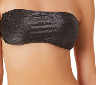Biquíni California Waves Juniores Feminino Metallic Shine Bandeau Top Maiô Preto Tamanho P