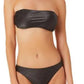 Biquíni California Waves Junior Metallic Shine Bandeau Top Maiô Preto
