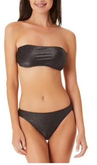 Biquíni California Waves Junior Metallic Shine Bandeau Top Maiô Preto