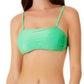 Top de biquíni California Waves Junior Metallic Shine Bandeau Verde Tamanho M