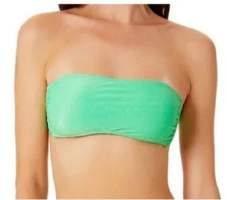 Top de biquíni California Waves Junior Metallic Shine Bandeau Verde Tamanho M