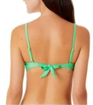 Top de biquíni California Waves Junior Metallic Shine Bandeau Verde Tamanho M