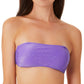 Biquíni California Waves Junior Metallic Shine Bandeau Top Maiô Roxo