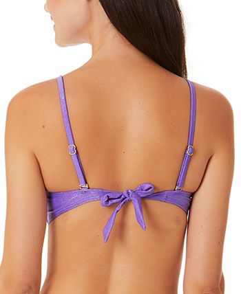 Biquíni California Waves Junior Metallic Shine Bandeau Top Maiô Roxo