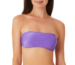 Biquíni California Waves Junior Metallic Shine Bandeau Top Maiô Roxo