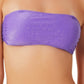 Biquíni California Waves Junior Metallic Shine Bandeau Top Maiô Roxo