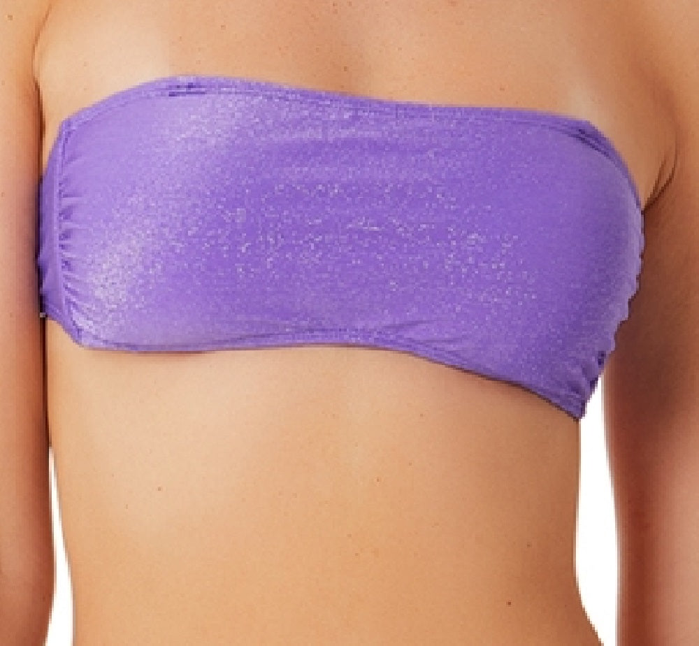Biquíni California Waves Junior Metallic Shine Bandeau Top Maiô Roxo