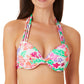 Biquíni com aro e top de biquíni com tiras Hawaii Sunsets da California Waves Junior, branco e multicolorido