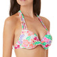 Biquíni com aro e top de biquíni com tiras Hawaii Sunsets da California Waves Junior, branco e multicolorido