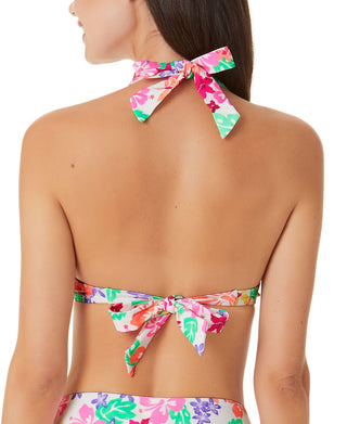 Biquíni com aro e top de biquíni com tiras Hawaii Sunsets da California Waves Junior, branco e multicolorido