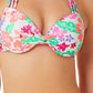 Biquíni com aro e top de biquíni com tiras Hawaii Sunsets da California Waves Junior, branco e multicolorido