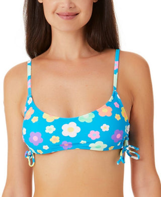 Top de biquíni com alças laterais e estampa de pétalas California Waves Junior's Petal Pop, multicolorido