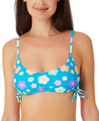 Top de biquíni com alças laterais e estampa de pétalas California Waves Junior's Petal Pop, multicolorido