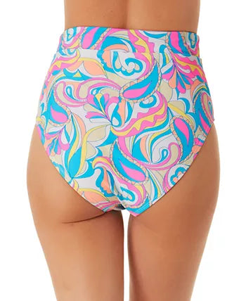 Maiô California Waves Junior's Festive Vibes com faixa e cintura alta, branco