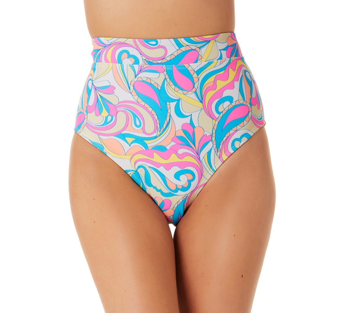 Maiô California Waves Junior's Festive Vibes com faixa e cintura alta, branco