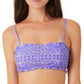 Biquíni feminino California Waves com estampa floral e estampa de bandeau, roxo