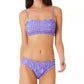 Biquíni feminino California Waves com estampa floral e estampa de bandeau, roxo