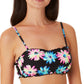 Maiô California Waves Junior Gerber Daisy Lettuce Edge Bandeau Top Preto