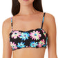 Maiô California Waves Junior Gerber Daisy Lettuce Edge Bandeau Top Preto