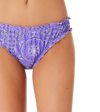 Calcinha de biquíni hipster com estampa floral California Waves Junior, roxo
