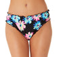 Calcinha de biquíni hipster California Waves Junior Gerber Daisy Lettuce Edge, maiô branco