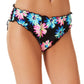 Calcinha de biquíni hipster California Waves Junior Gerber Daisy Lettuce Edge, maiô branco