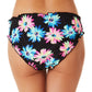 Calcinha de biquíni hipster California Waves Junior Gerber Daisy Lettuce Edge, maiô branco
