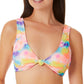 Biquíni bralette com nó tingido California Waves Junior, azul, tamanho pequeno