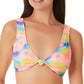 Biquíni bralette com nó tingido California Waves Junior, maiô multicolorido