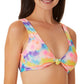 Biquíni bralette com nó tingido California Waves Junior, maiô multicolorido