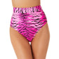 Biquíni California Waves Junior Topaz Tiger Banded Cintura Alta Maiô Rosa