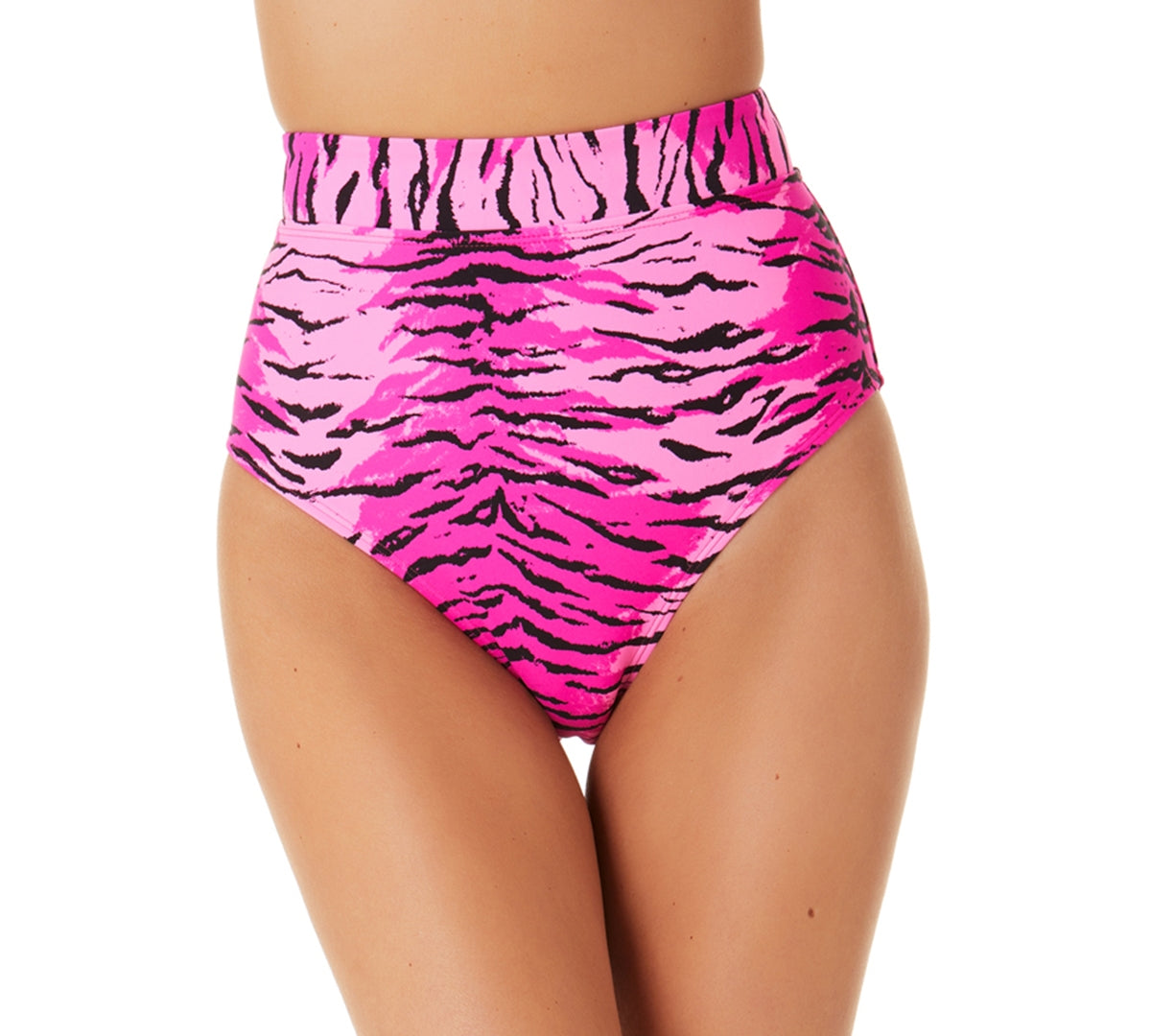 Biquíni California Waves Junior Topaz Tiger Banded Cintura Alta Maiô Rosa