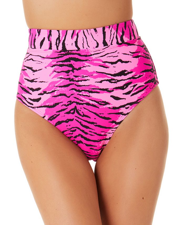 Biquíni California Waves Junior Topaz Tiger Banded Cintura Alta Maiô Rosa