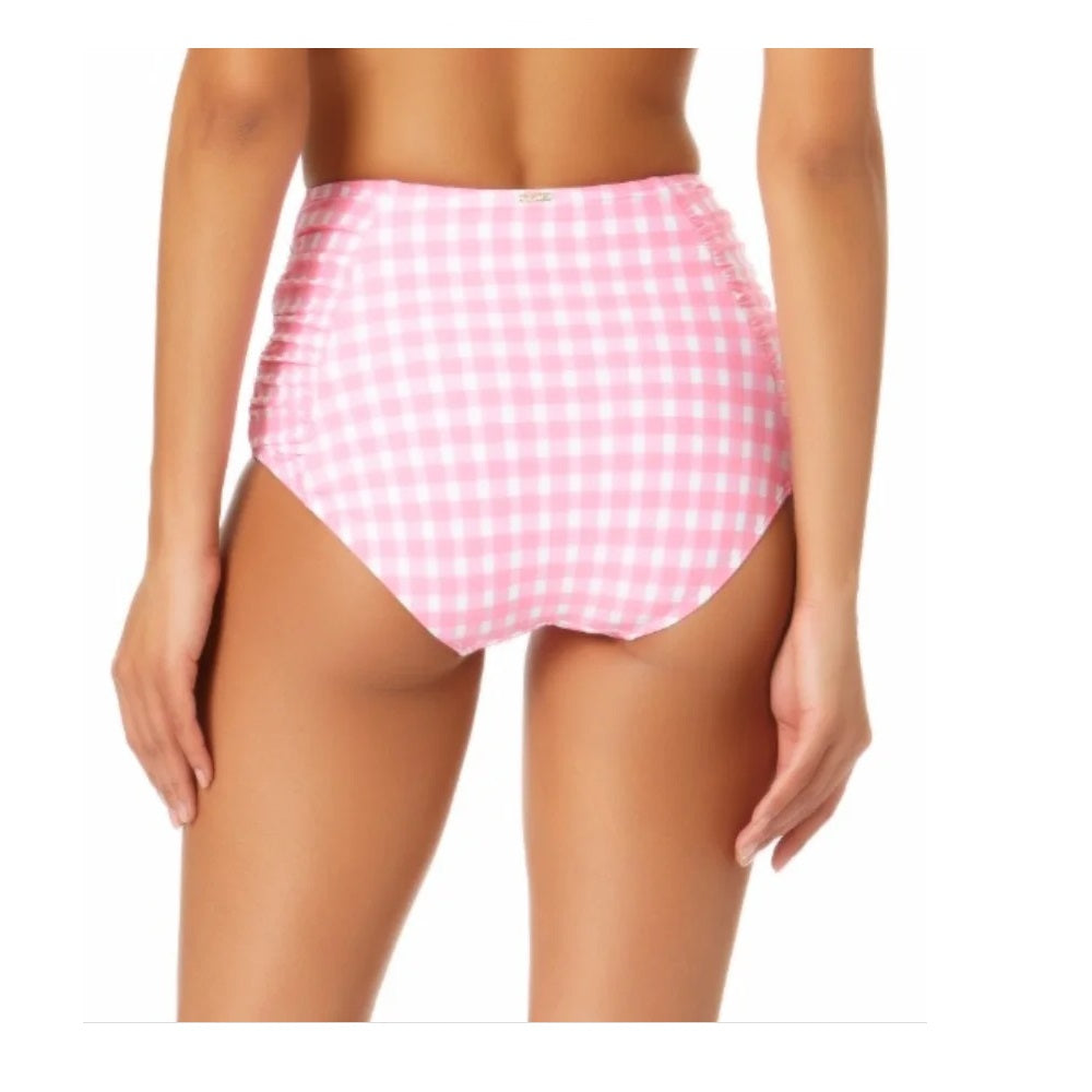 Anne Cole Maiô Feminino com Estampa Vichy Cintura Alta Rosa Tamanho Médio
