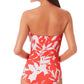 Maiô feminino Anne Cole Coral Palms Twist Front sem alças, laranja, tamanho 14
