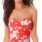 Maiô feminino Anne Cole Coral Palms Twist Front sem alças, laranja, tamanho 14