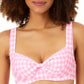 Biquíni Anne Cole Feminino Gingham Retro Twist com Aro e Top de Maiô Rosa Tamanho 34DD
