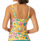 Anne Cole Tankini feminino com estampa floral Sunshine e aro torcido, amarelo, tamanho 34C