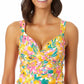 Anne Cole Tankini feminino com estampa floral Sunshine e aro torcido, amarelo, tamanho 34C