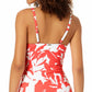 Anne Cole Top Tankini Feminino com Estampa de Palmeira Costeira e Aro Torcido Laranja