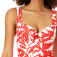 Anne Cole Top Tankini Feminino com Estampa de Palmeira Costeira e Aro Torcido Laranja