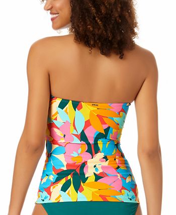 Anne Cole Tankini Top franzido Twist Feminino Azul Tamanho Grande
